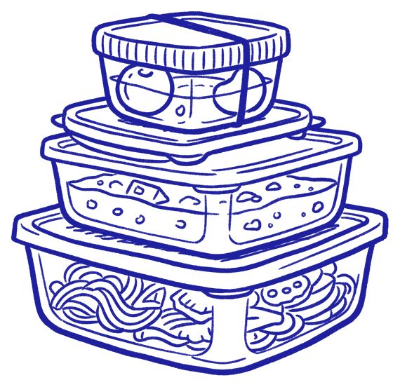 Stapel tupperwarebakjes